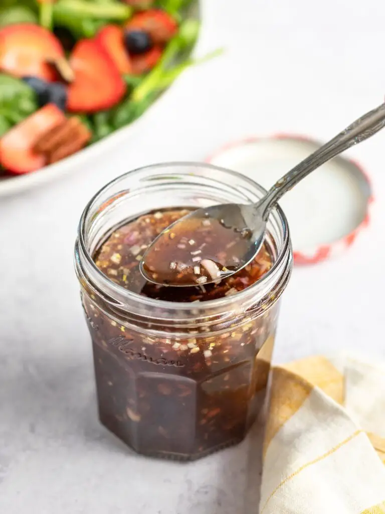 raspberry vinaigrette in jar