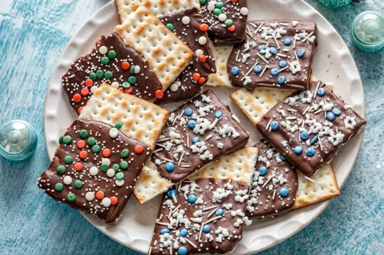 Receta de Matzá Cubierta de Chocolate con Sprinkles