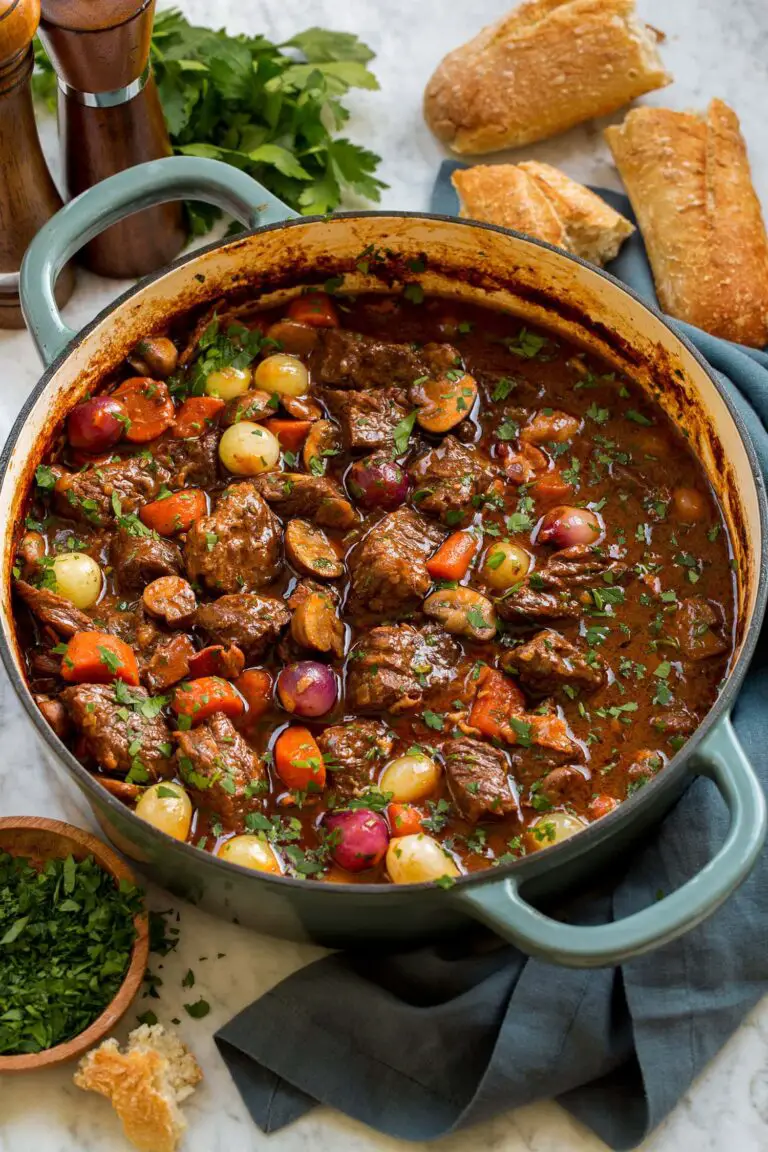 Receta de Beef Bourguignon