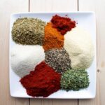 spices on a plate for Salt-Free Creole Seasoning