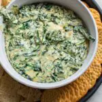 spinach dip in large ramekin