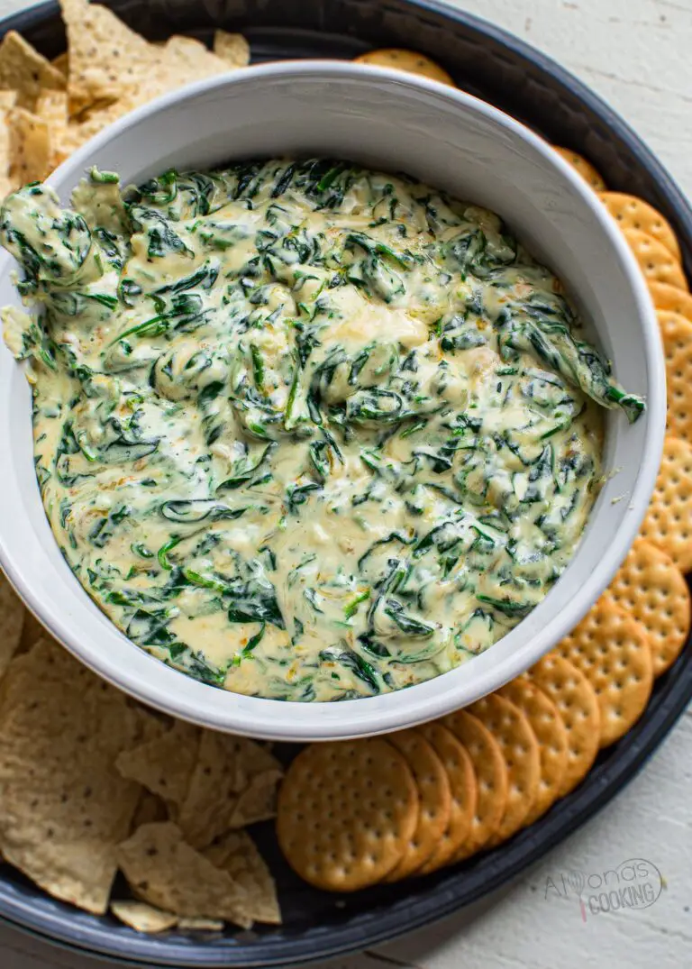 spinach dip in large ramekin